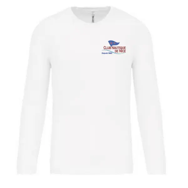 PA443 - T-shirt de sport manches longues homme blanc Taille S